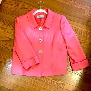 Tahari blazer topper pink